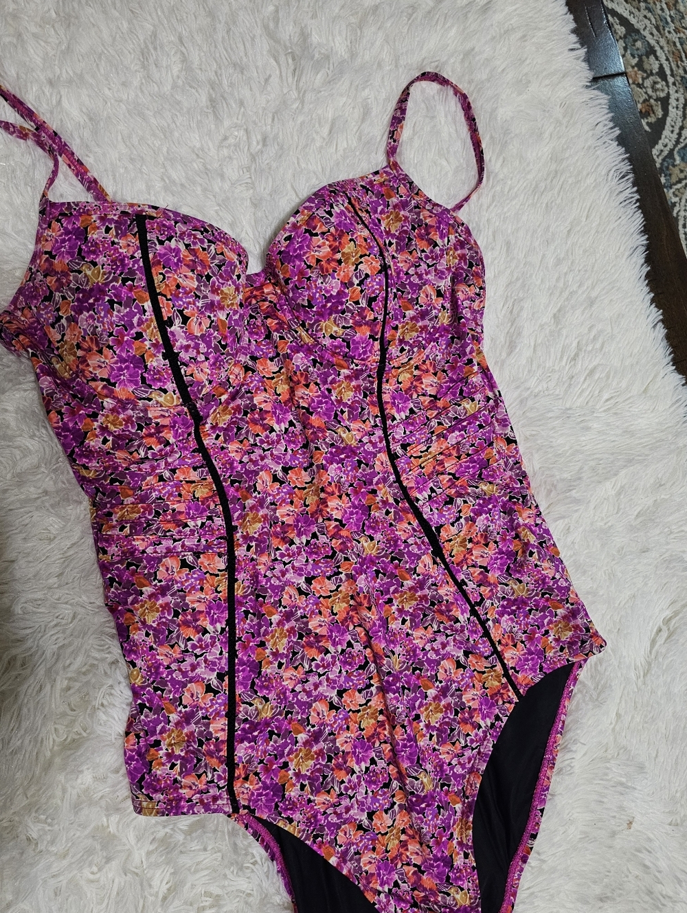 Watersun Purple Floral One-Piece Swimsuit - Picture 3 of 12